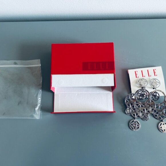 New in Box!  ELLE Jewelry real Sterling Silver statement earrings - NWT - Picture 6 of 10